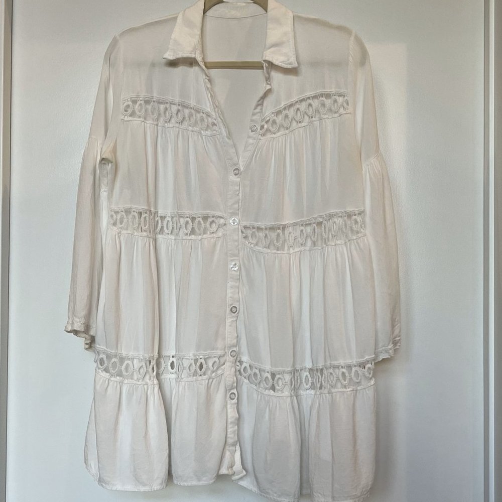 Bell-Sleeve Tunic Top